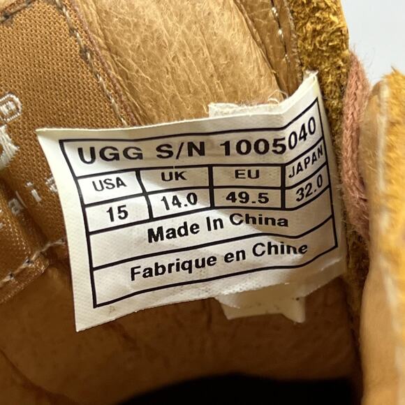 UGG Alin Chukka Boots Men Size 15 Brown Leather Shearling Lined Comfort Shoes main image 6